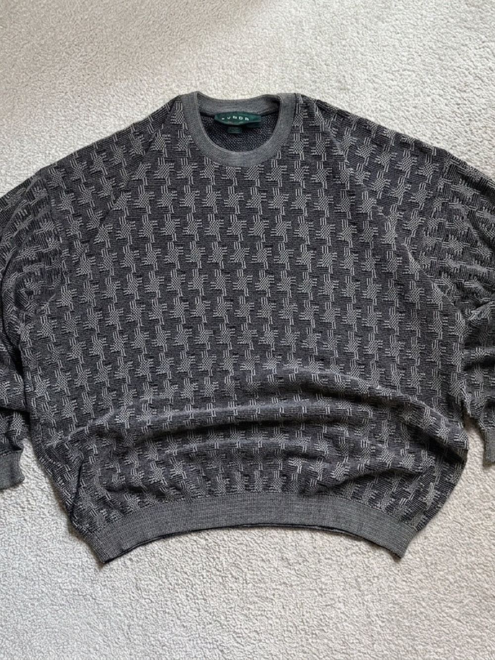 Vintage 90s Tundra Canada knit crewneck sweater 2XLT Coogi style 3D textured